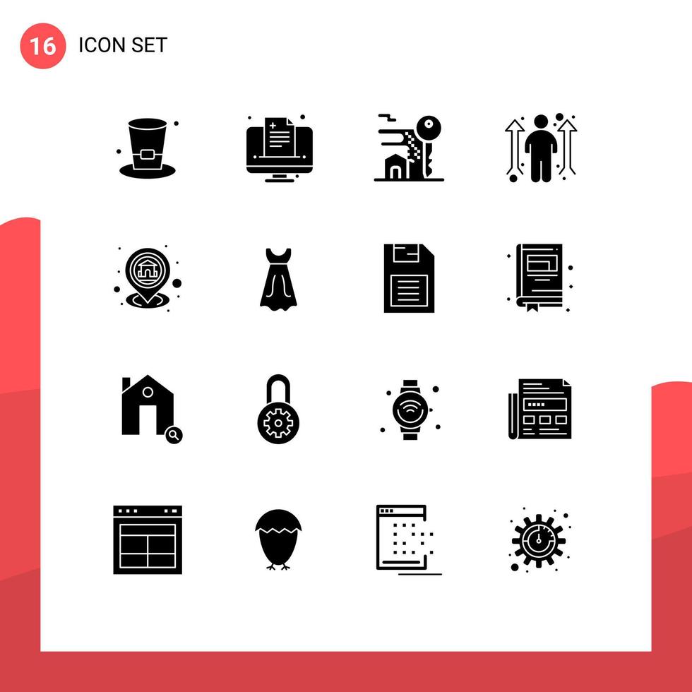 paquete de iconos de vector de stock de 16 signos y símbolos de línea para oportunidades de hogar oportunidad de negocio de hombre de hogar elementos de diseño de vector editables