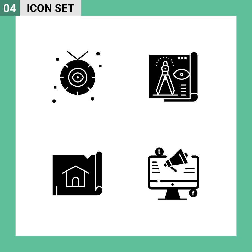 4 Creative Icons Modern Signs and Symbols of accessories building western file map Editable Vector Design Elements