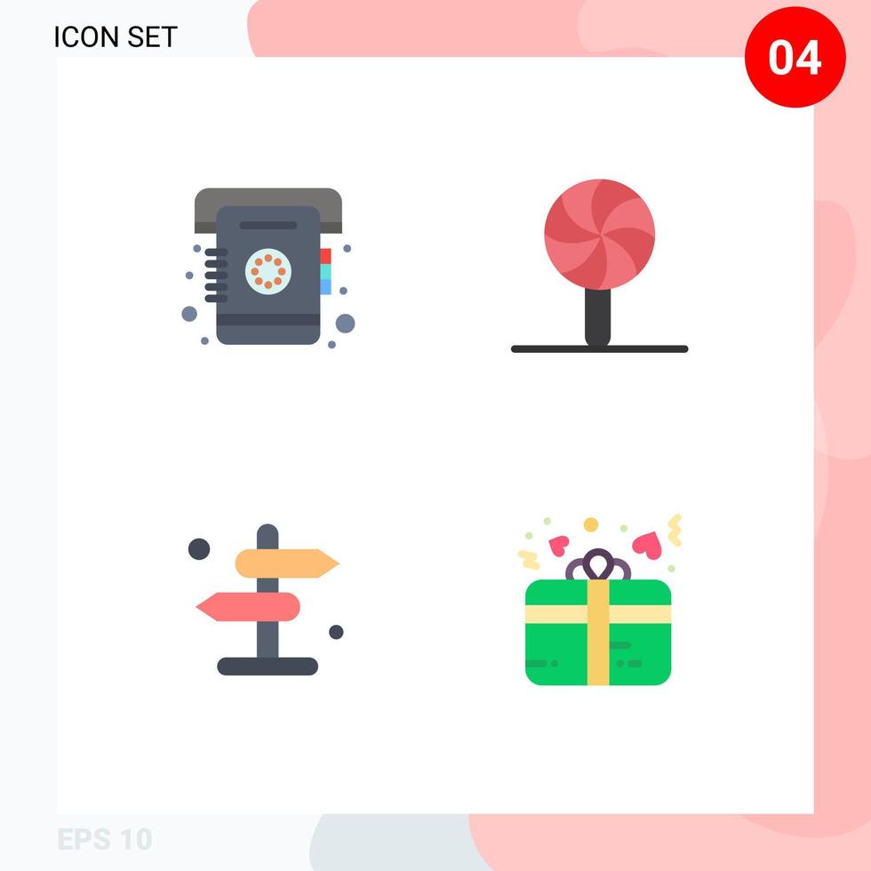 User Interface Pack of 4 Basic Flat Icons of phone direction list holiday road Editable Vector Design Elements