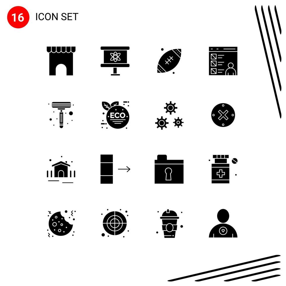 paquete de iconos de vector de stock de 16 signos y símbolos de línea para razor desarrollar elementos de diseño de vector editables de aplicación de codificación de bolas