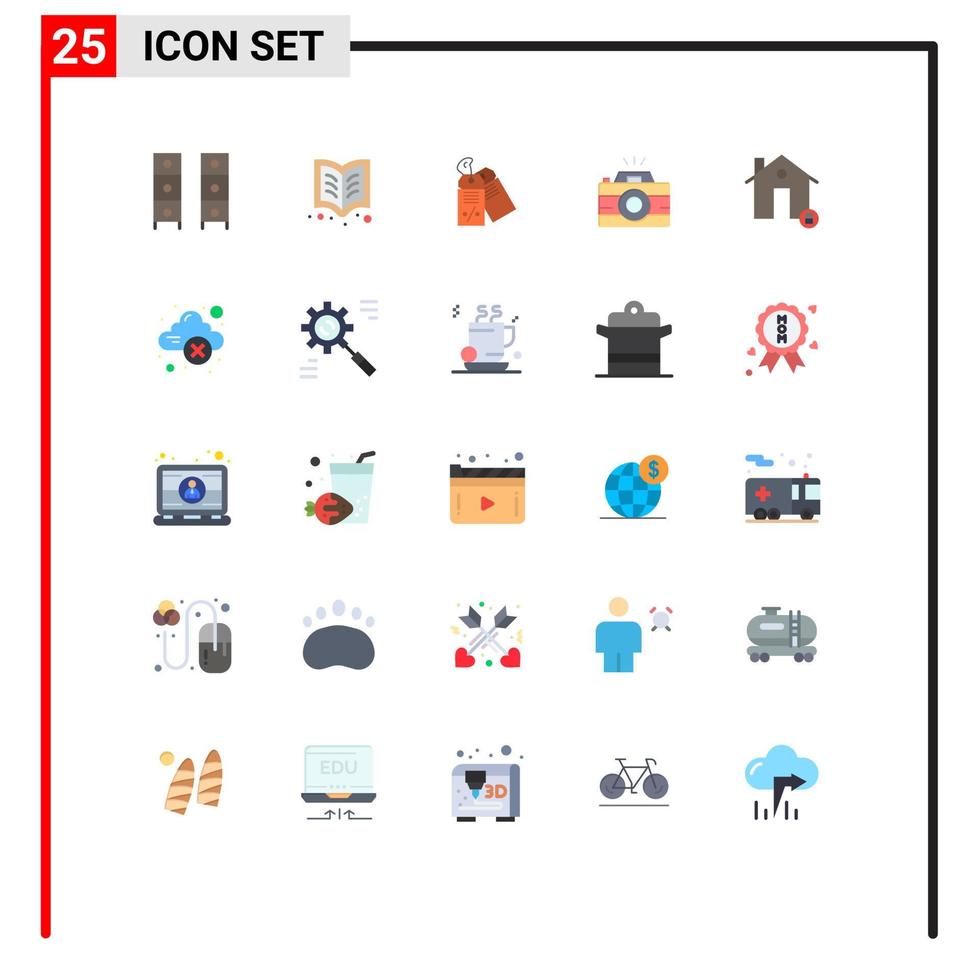 Stock Vector Icon Pack of 25 Line Signs and Symbols for buildings photo reading image sale Editable Vector Design Elements