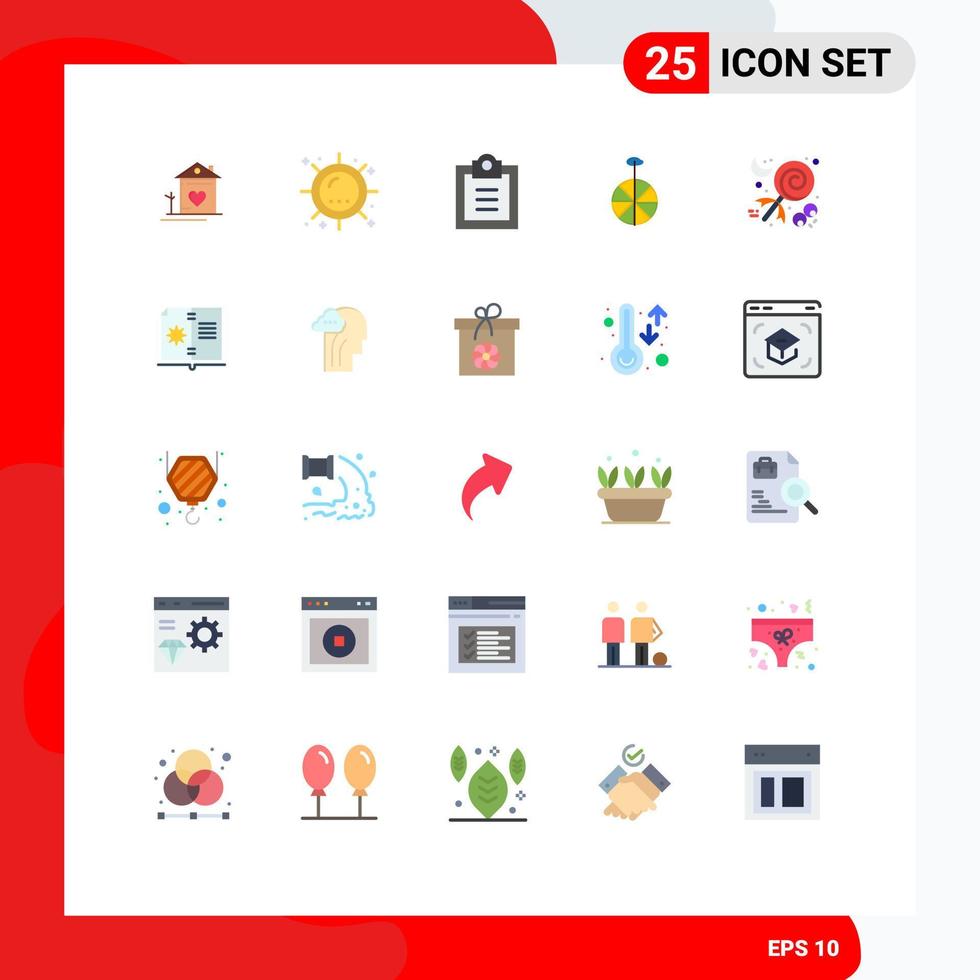 Modern Set of 25 Flat Colors and symbols such as celebration circus sunlight cycle todo Editable Vector Design Elements