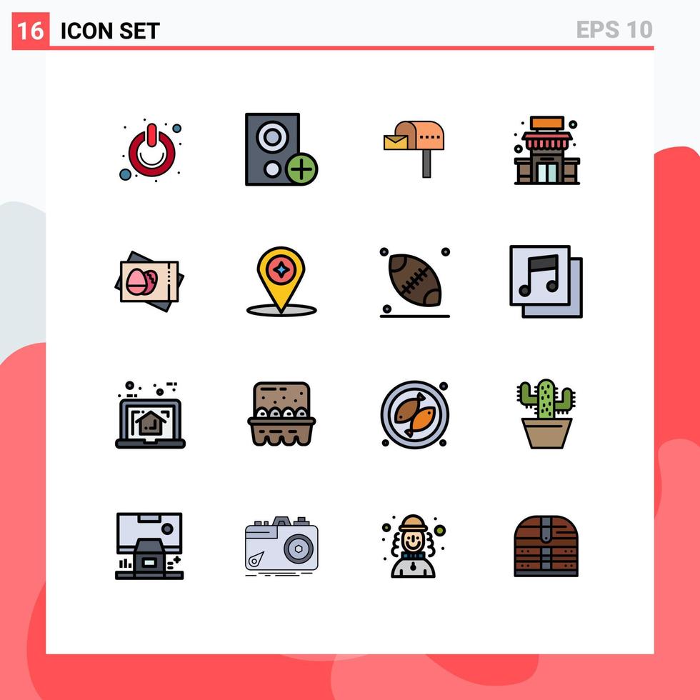16 Creative Icons Modern Signs and Symbols of supermarket shop hardware building mail box Editable Creative Vector Design Elements