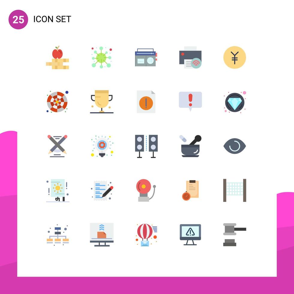 25 Universal Flat Colors Set for Web and Mobile Applications coin hardware tape gadget computers Editable Vector Design Elements