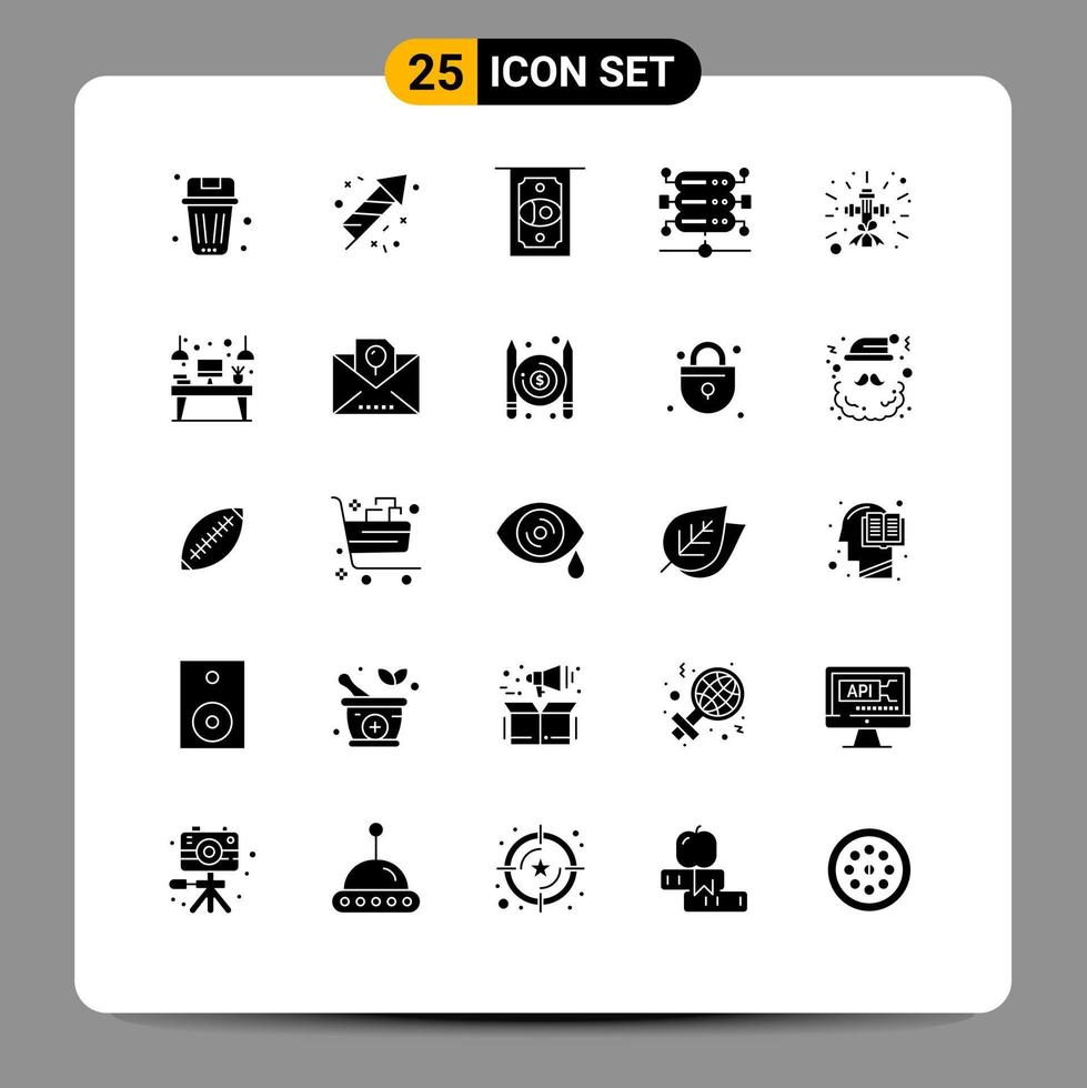 Set of 25 Modern UI Icons Symbols Signs for sign cross atm christian network Editable Vector Design Elements