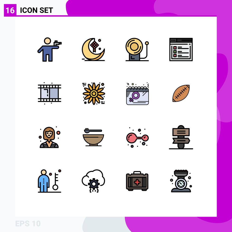 16 Creative Icons Modern Signs and Symbols of text web ribbon page equipment Editable Creative Vector Design Elements