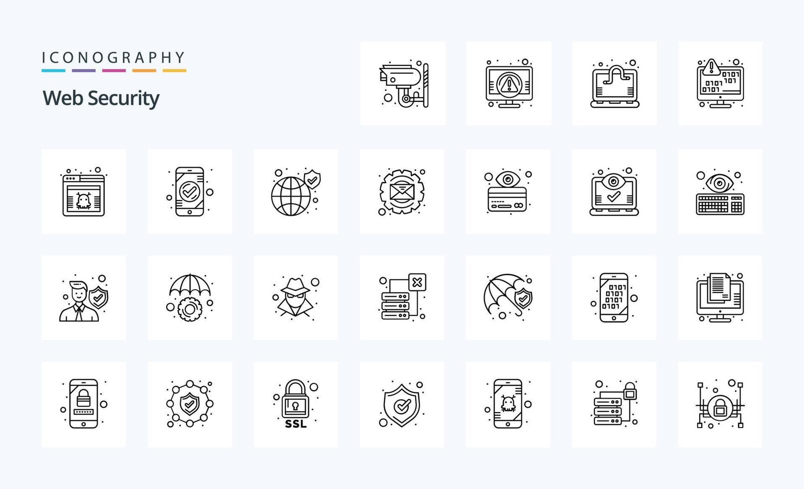 25 Web Security Line icon pack vector