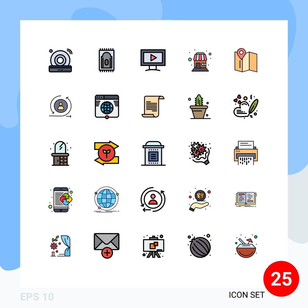 25 Creative Icons Modern Signs and Symbols of returning map screen location store Editable Vector Design Elements