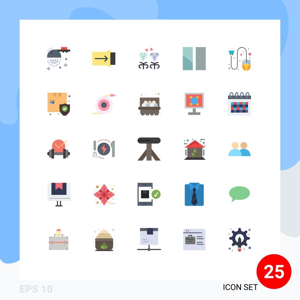 Flat Color Pack of 25 Universal Symbols of ecommerce cart jewel layout frame Editable Vector Design Elements