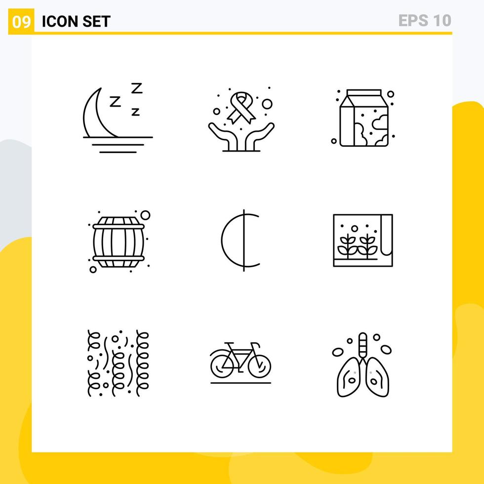 9 Universal Outline Signs Symbols of ghanaian drink breakfast container alcohol Editable Vector Design Elements