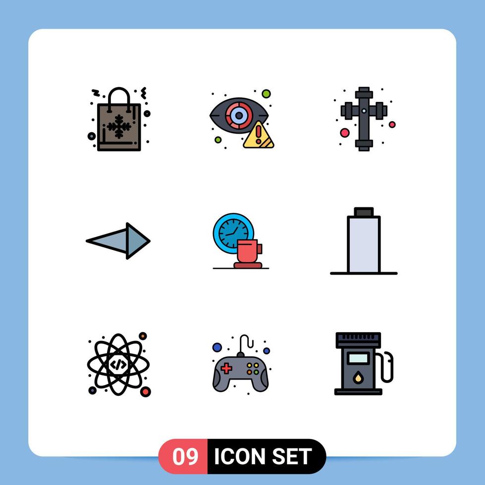 9 iconos creativos signos y símbolos modernos de la taza de café internet próxima flecha elementos de diseño vectorial editables vector