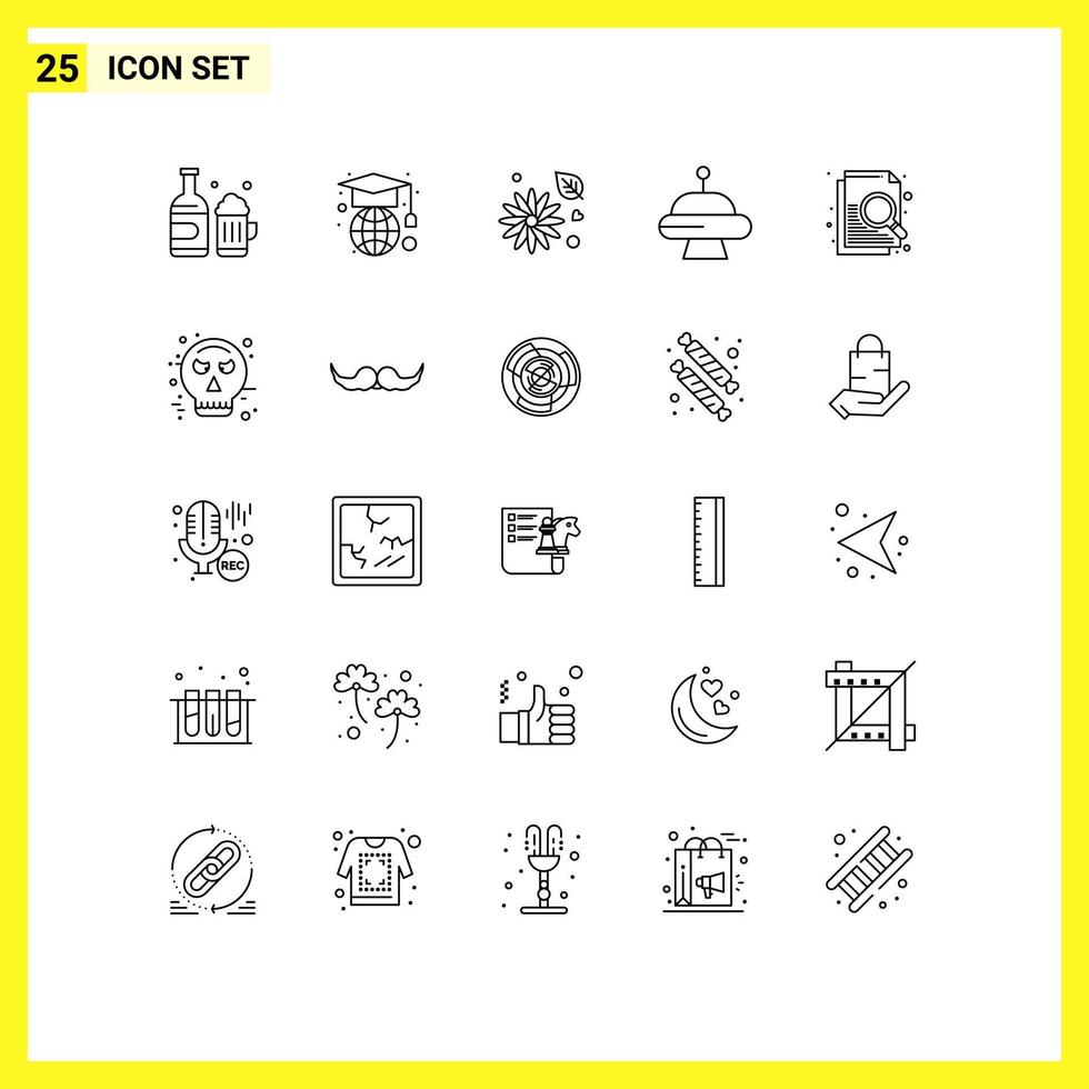 25 Universal Line Signs Symbols of avatar file buttercup document space Editable Vector Design Elements