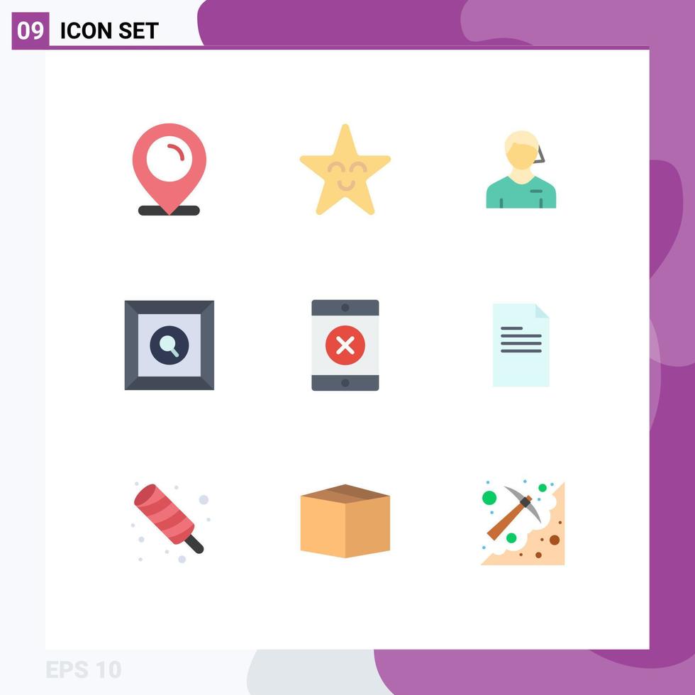 Stock Vector Icon Pack of 9 Line Signs and Symbols for file locked football search box Editable Vector Design Elements