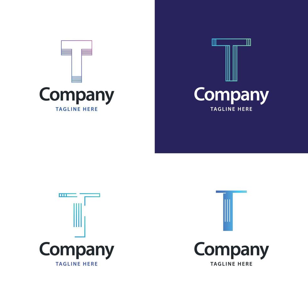 Letter T Big Logo Pack Design Creative Modern logos design for your business vector