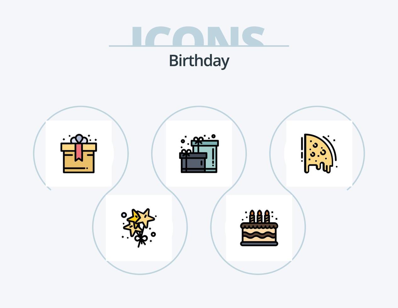 paquete de iconos llenos de línea de cumpleaños 5 diseño de iconos. parte. cumpleaños. fiesta. ubicación. cumpleaños vector