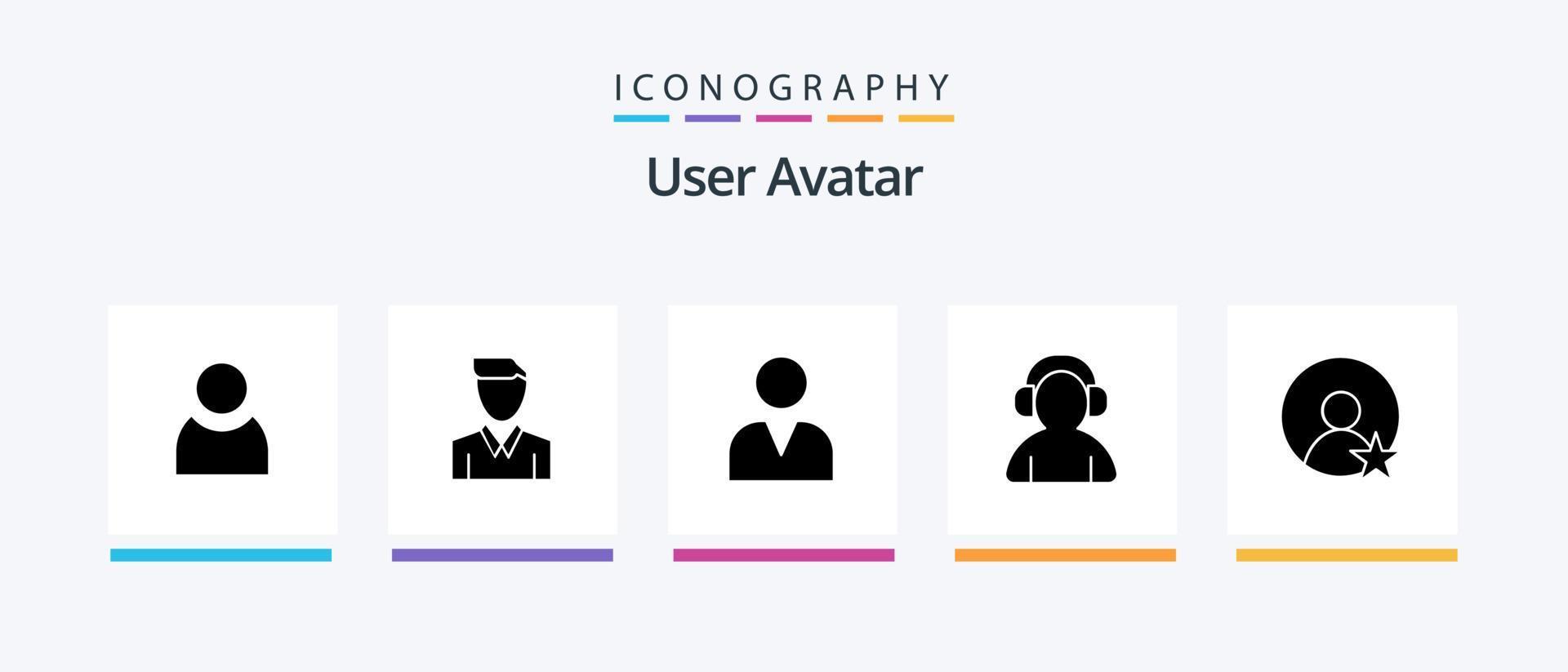 paquete de iconos de glifo de usuario 5 que incluye perfil. clasificación. administrador. auricular. apoyo. diseño de iconos creativos vector