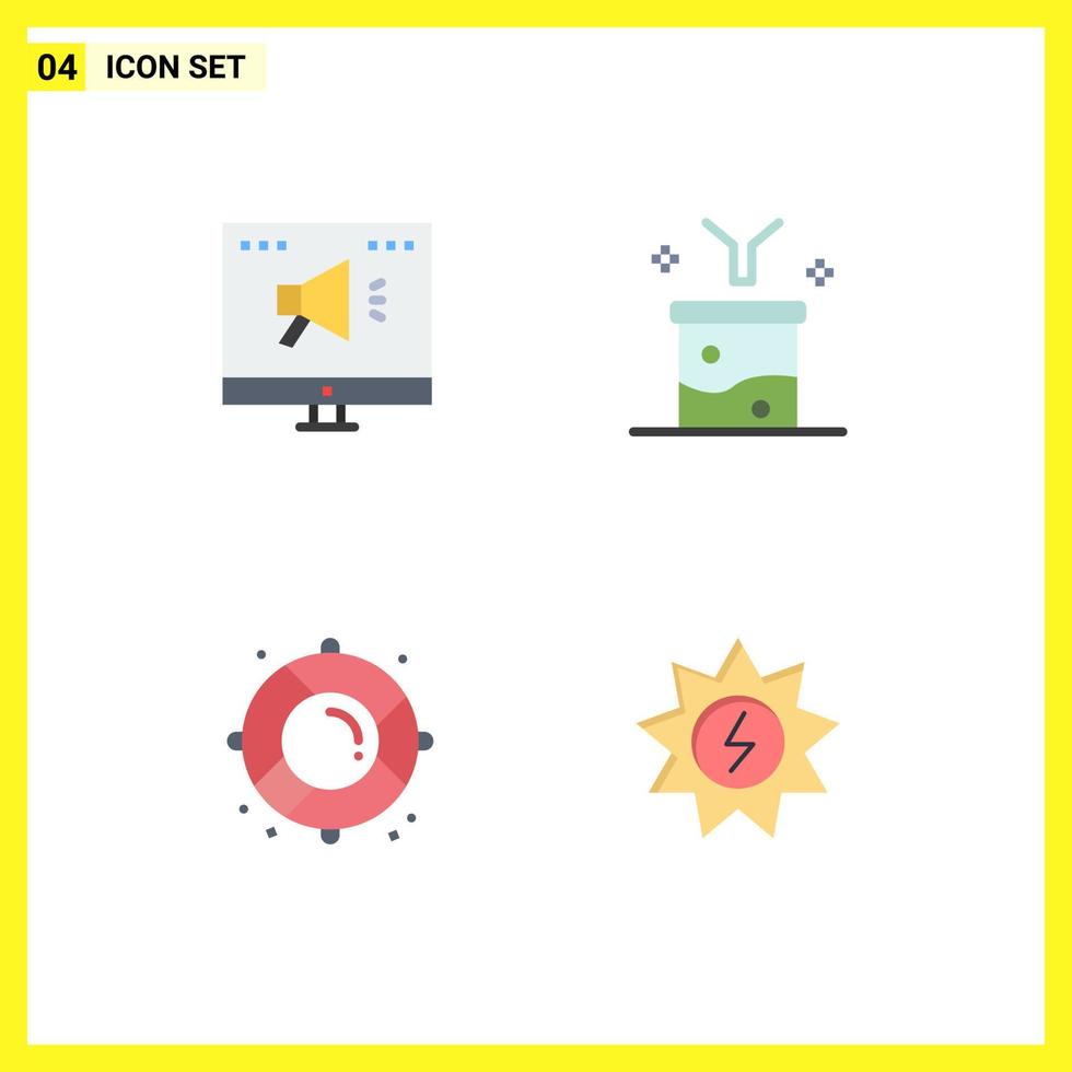 4 Creative Icons Modern Signs and Symbols of ad buoy online data filtering life buoy Editable Vector Design Elements