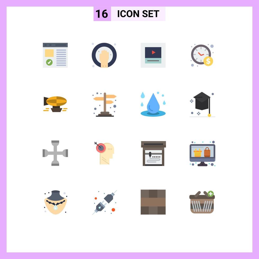 Modern Set of 16 Flat Colors and symbols such as balloon air spa business management Editable Pack of Creative Vector Design Elements