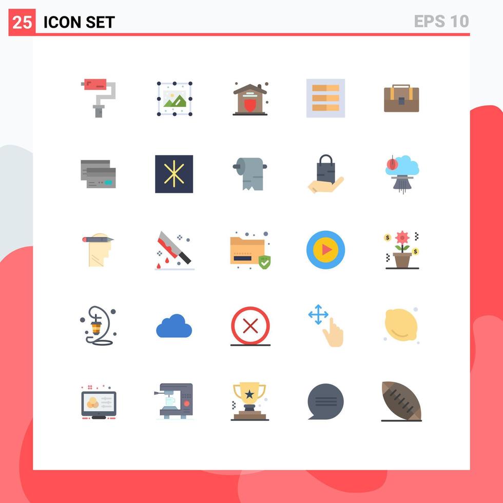 Stock Vector Icon Pack of 25 Line Signs and Symbols for bag ui insurance layout design Editable Vector Design Elements