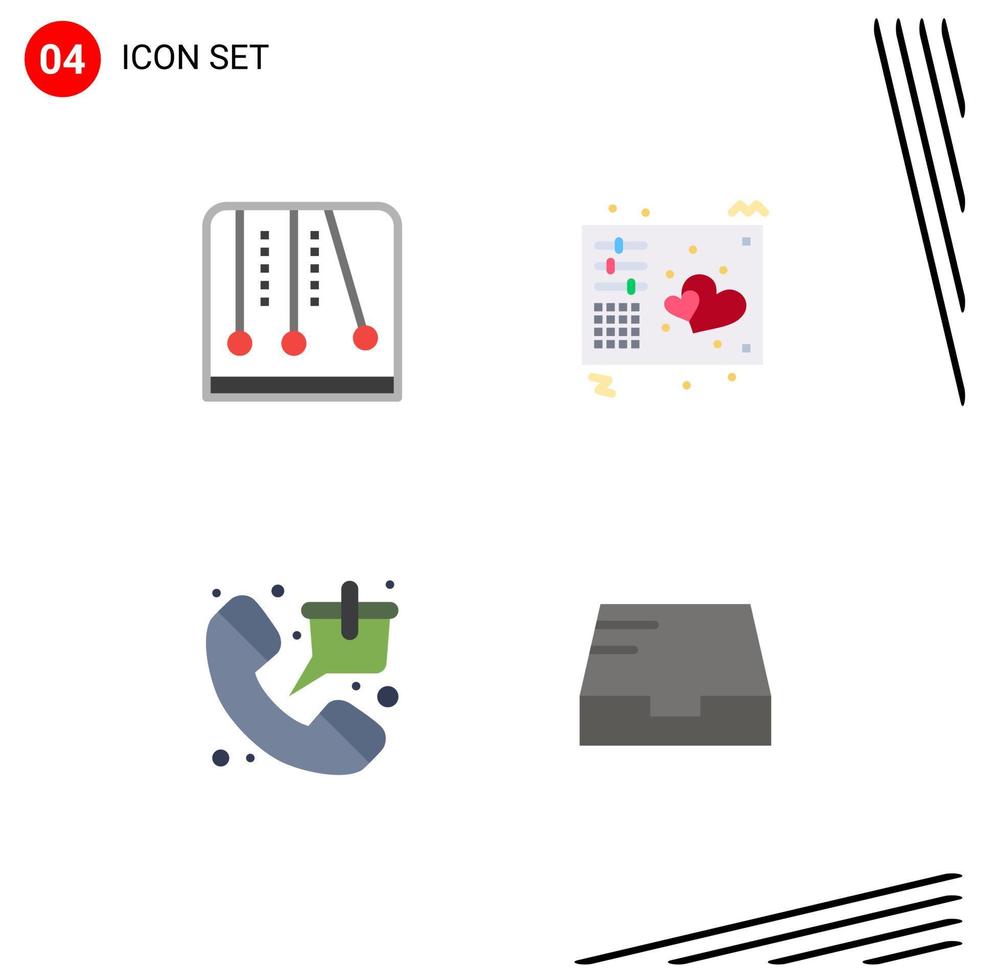 Stock Vector Icon Pack of 4 Line Signs and Symbols for development bag video game keys phone Editable Vector Design Elements