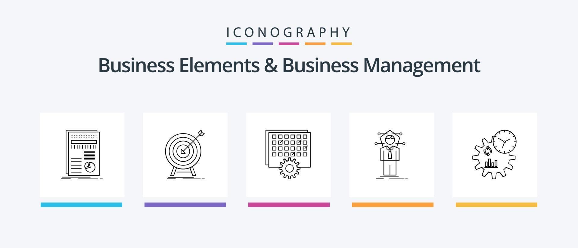 Business Elements And Business Managment Line 5 Icon Pack Including foretelling. algorithm. dimensional. solution. idea. Creative Icons Design vector