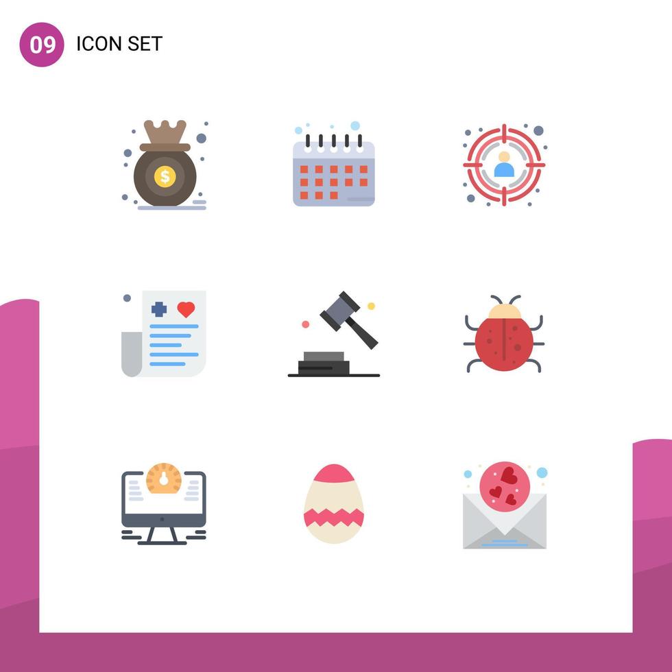 grupo universal de símbolos de iconos de 9 colores planos modernos de elementos de diseño de vectores editables de tarjetas de gastos de seo de finanzas de derechos de autor