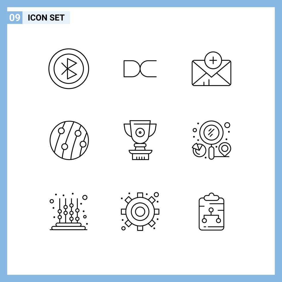 Modern Set of 9 Outlines and symbols such as trophy scalp disease crypto currency scalp dandruff dandruff Editable Vector Design Elements