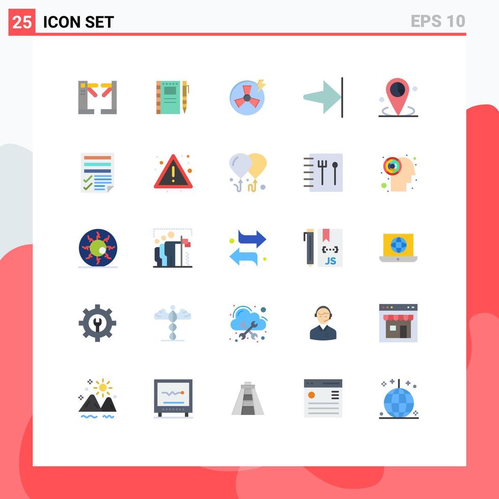 User Interface Pack of 25 Basic Flat Colors of graph finish sketch end factory Editable Vector Design Elements