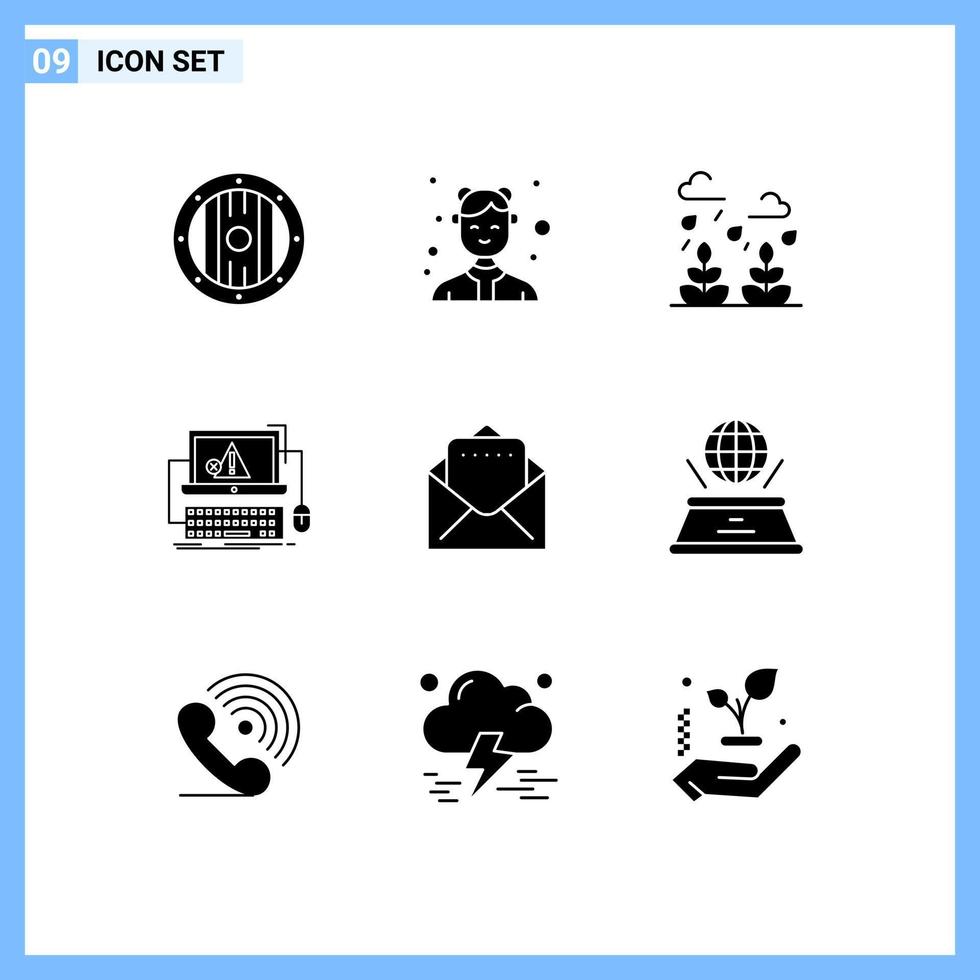 9 Creative Icons Modern Signs and Symbols of system error work crash life Editable Vector Design Elements