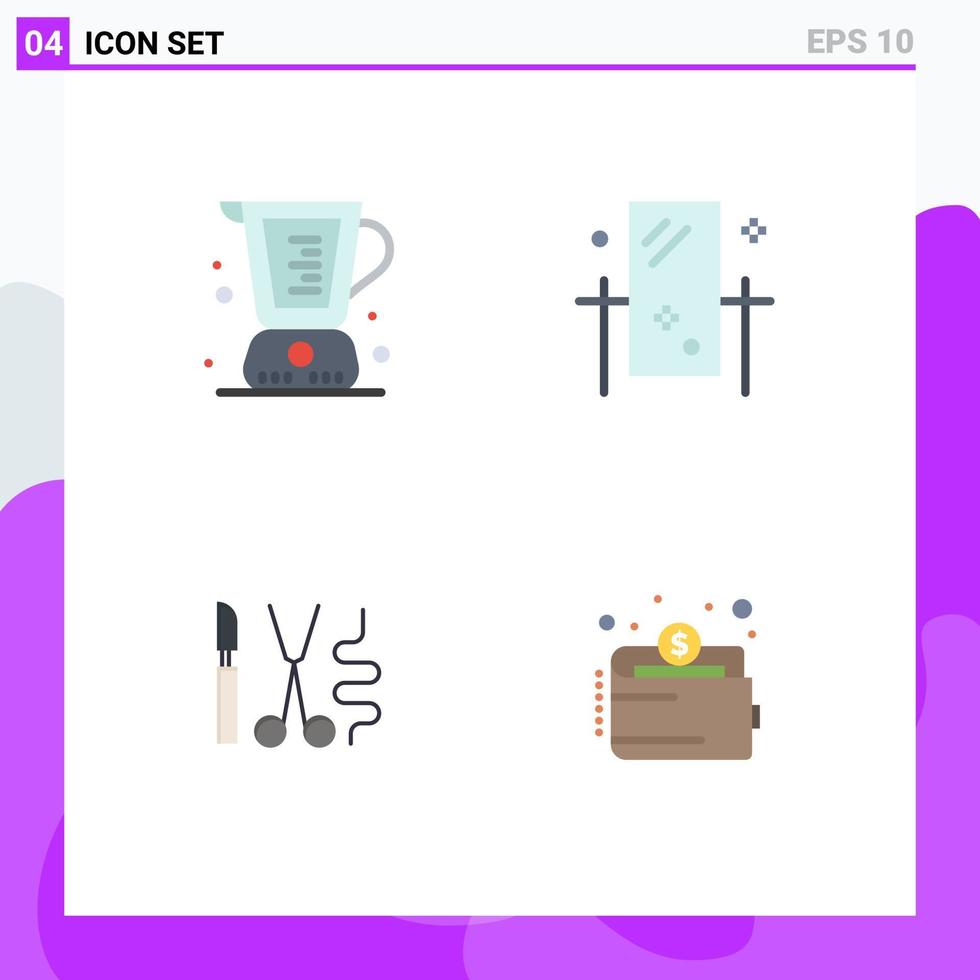 User Interface Pack of 4 Basic Flat Icons of baked reflection jug dresser surgery Editable Vector Design Elements
