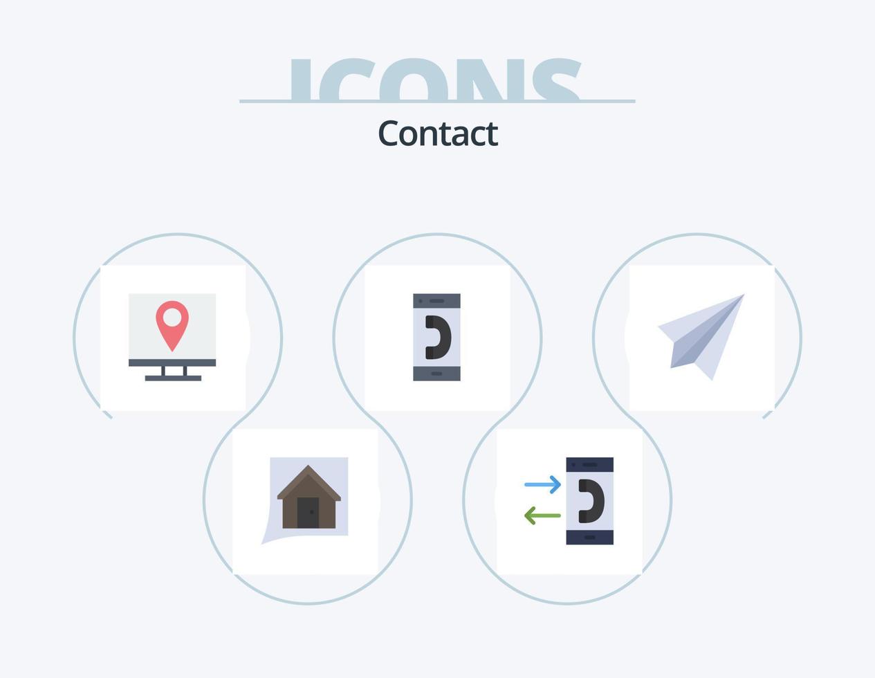 Póngase en contacto con el diseño de iconos del paquete de iconos planos 5. Contáctenos. comunicación. información. extrovertido. contacto vector