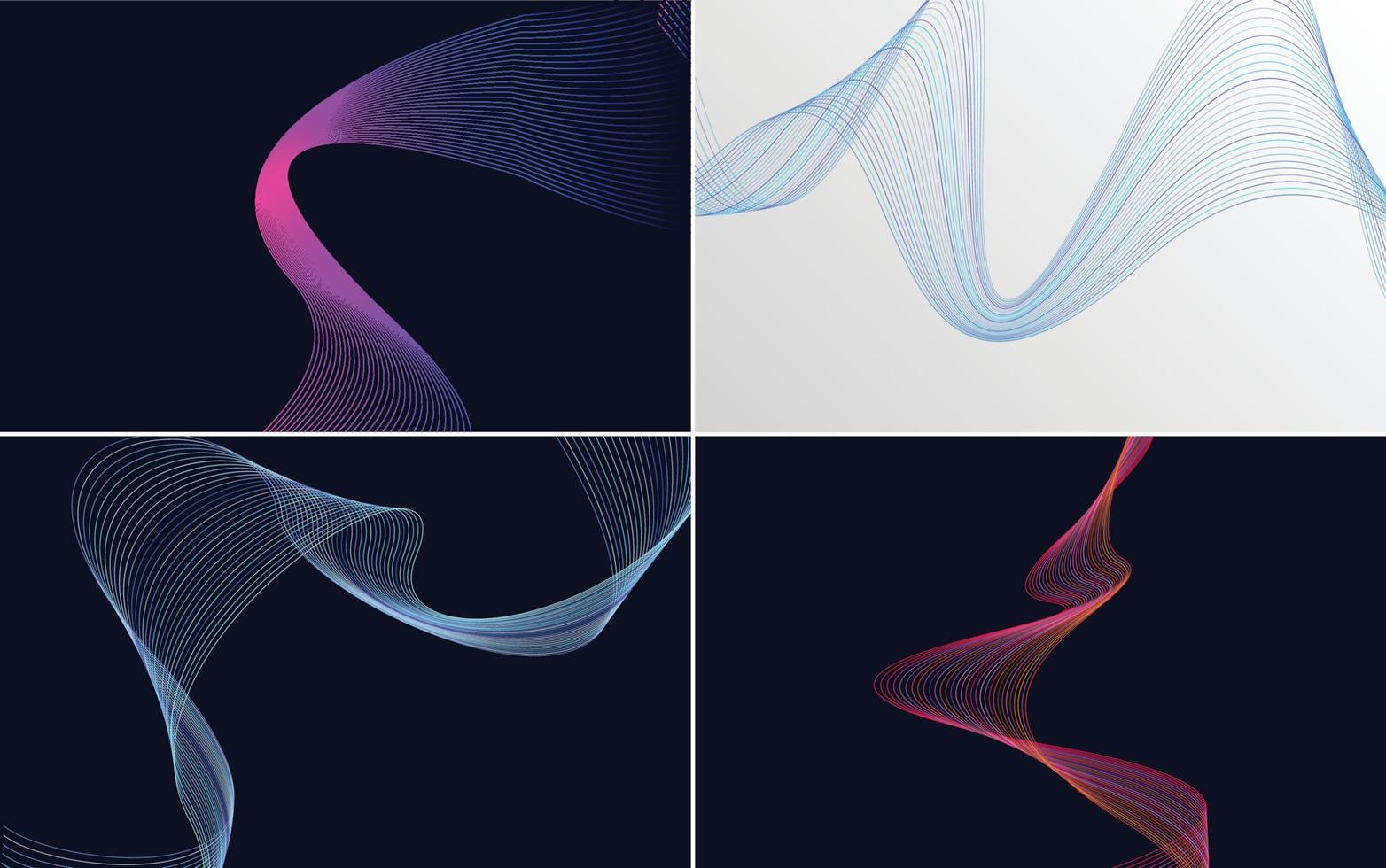 Collection of geometric minimal lines pattern set vector