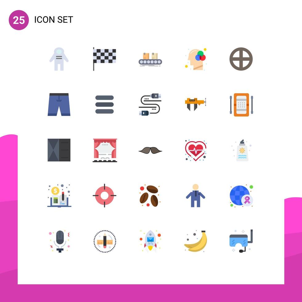 Universal Icon Symbols Group of 25 Modern Flat Colors of door color box innovation creativity Editable Vector Design Elements