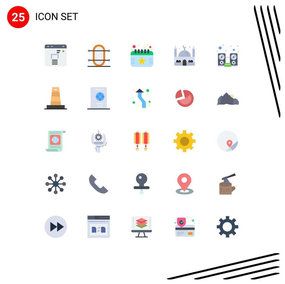Universal Icon Symbols Group of 25 Modern Flat Colors of hardware ramadan calendar muslim islam Editable Vector Design Elements