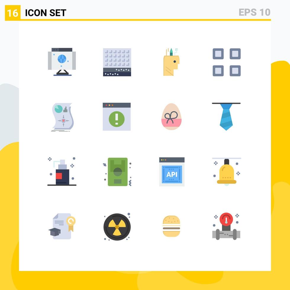 16 Flat Color concept for Websites Mobile and Apps estimation page waffle layout school Editable Pack of Creative Vector Design Elements