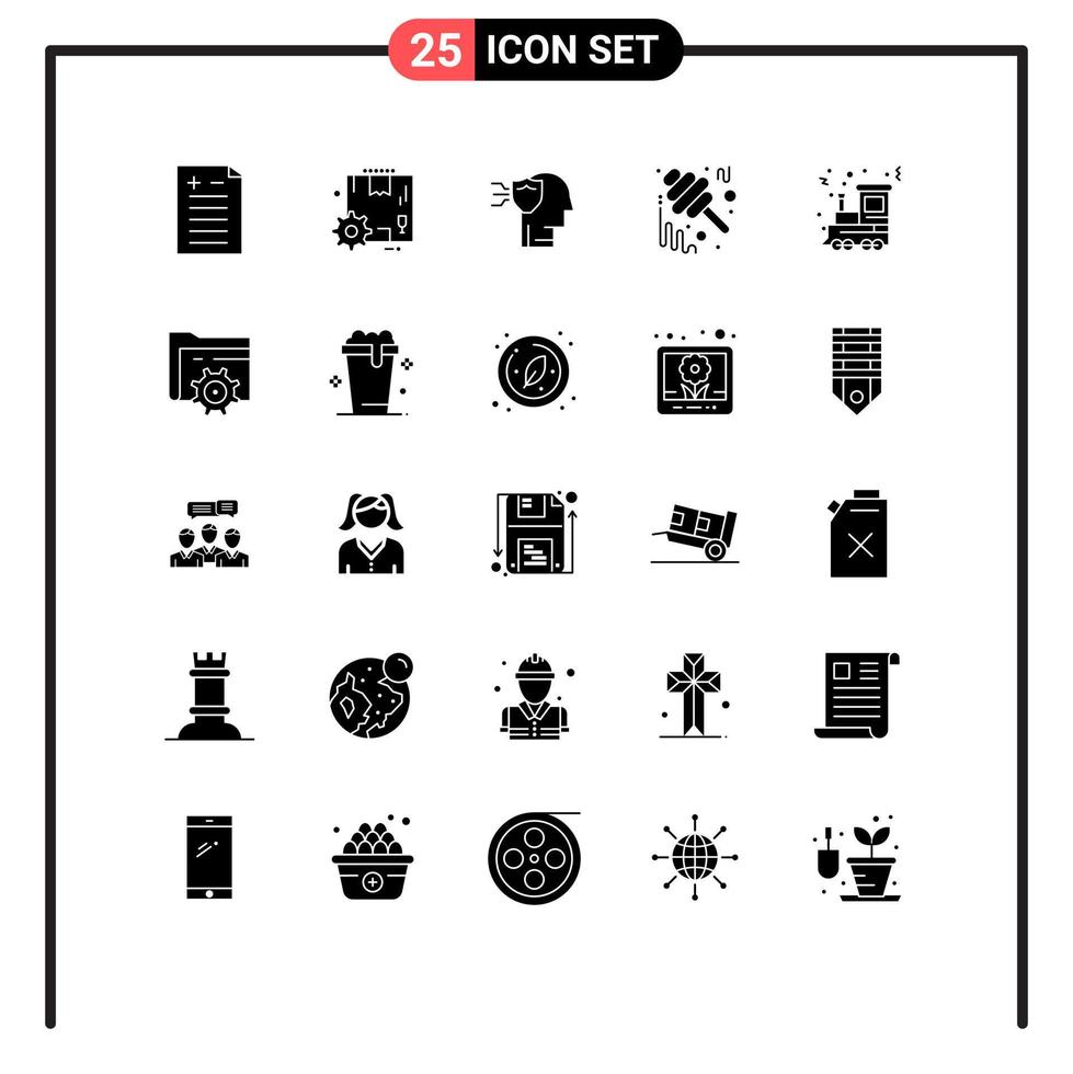 Set of 25 Modern UI Icons Symbols Signs for festival jar protection jam fall Editable Vector Design Elements