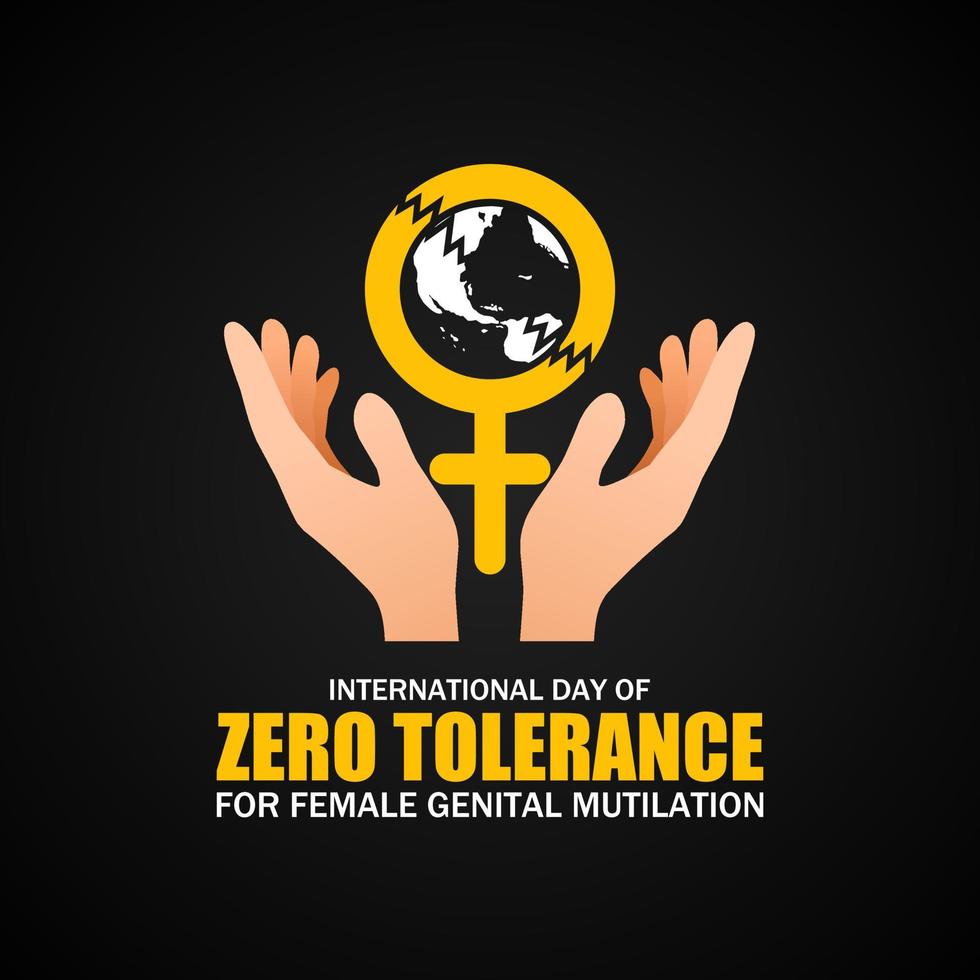 International day of zero tolerance for female genital mutilation theme. Vector illustration. Suitable for Poster, Banners, campaign and greeting card.