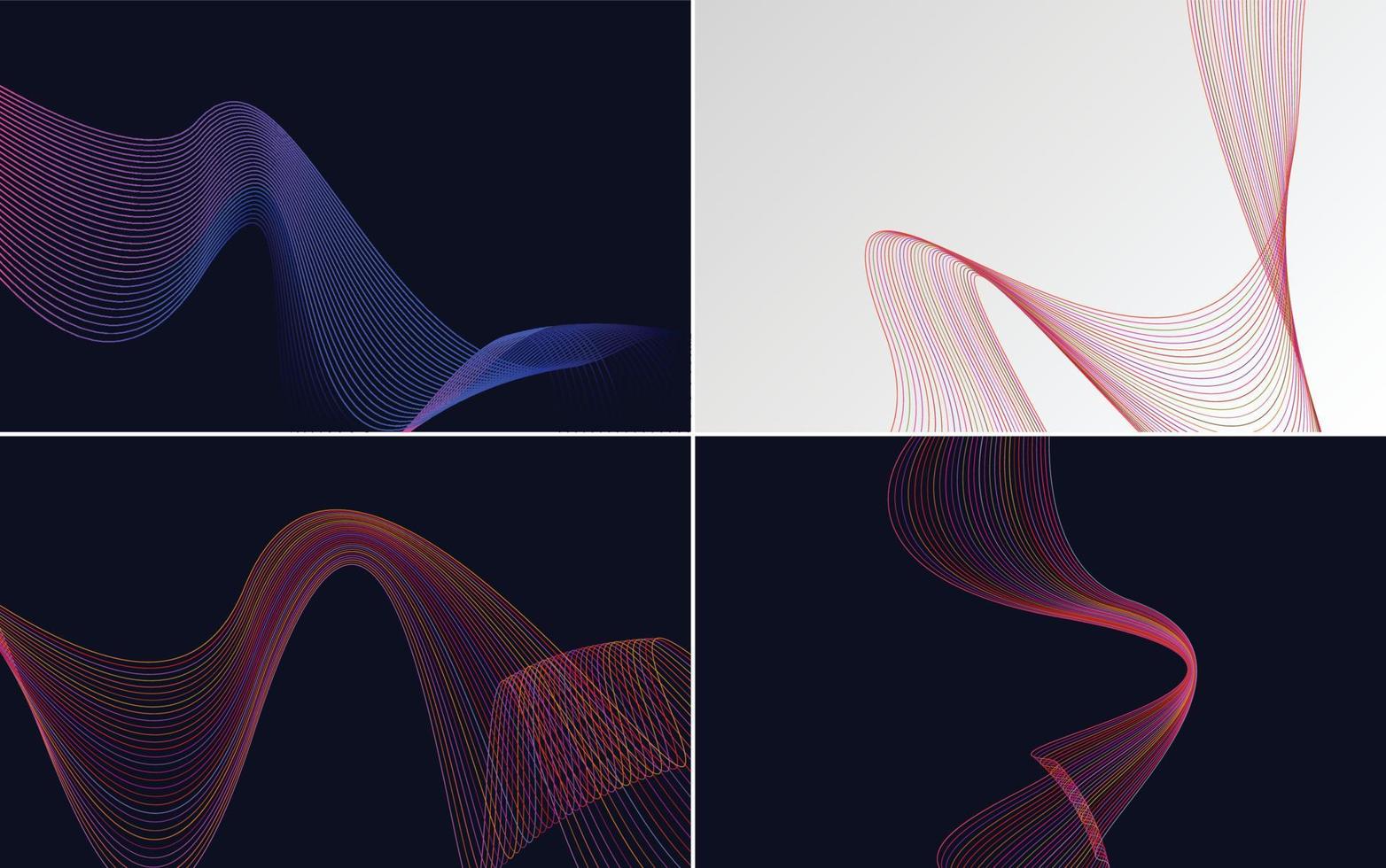 Collection of geometric minimal lines pattern set vector