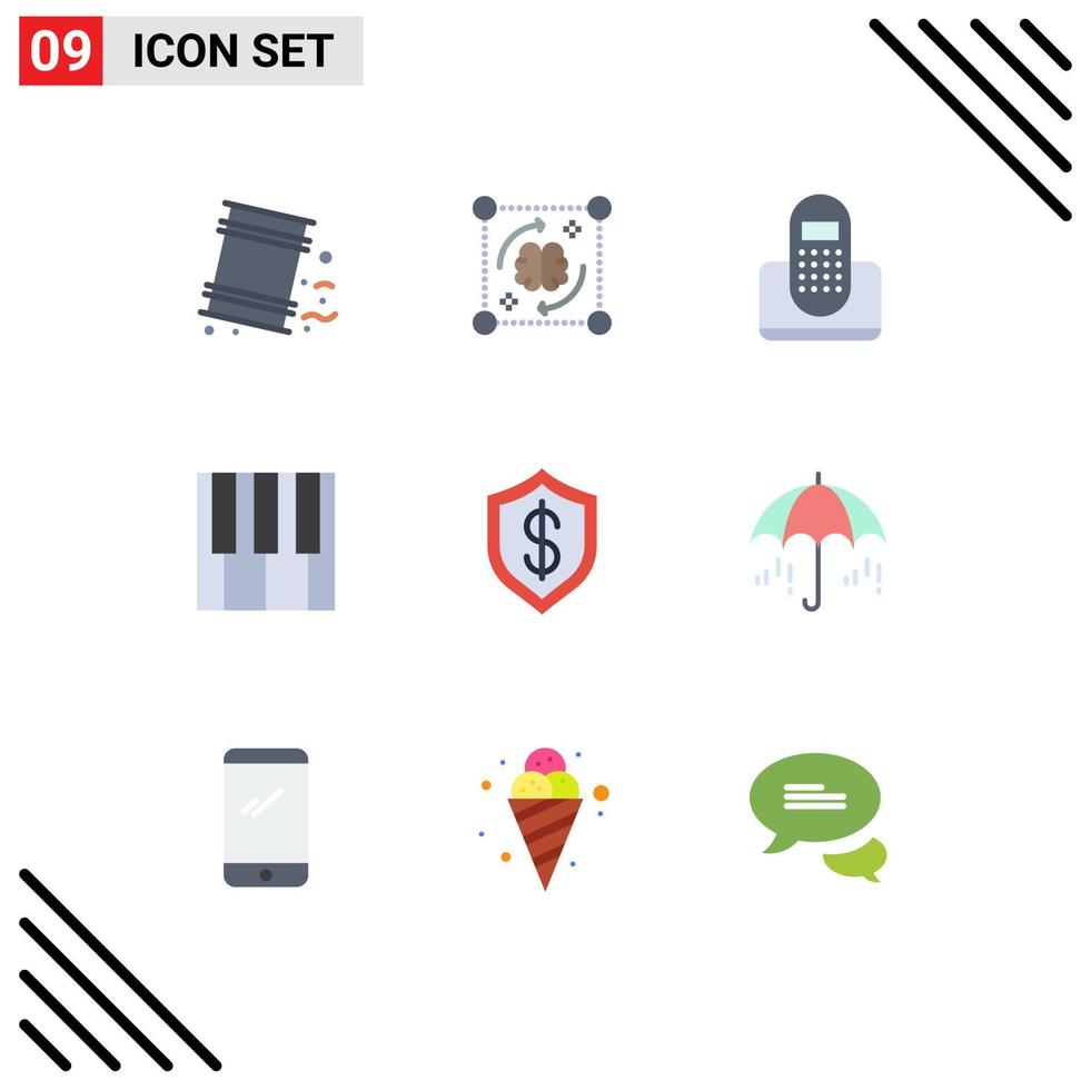 paquete de iconos de vector de stock de 9 signos y símbolos de línea para elementos de diseño de vector editables de dispositivo de teclado de asalto de música artificial
