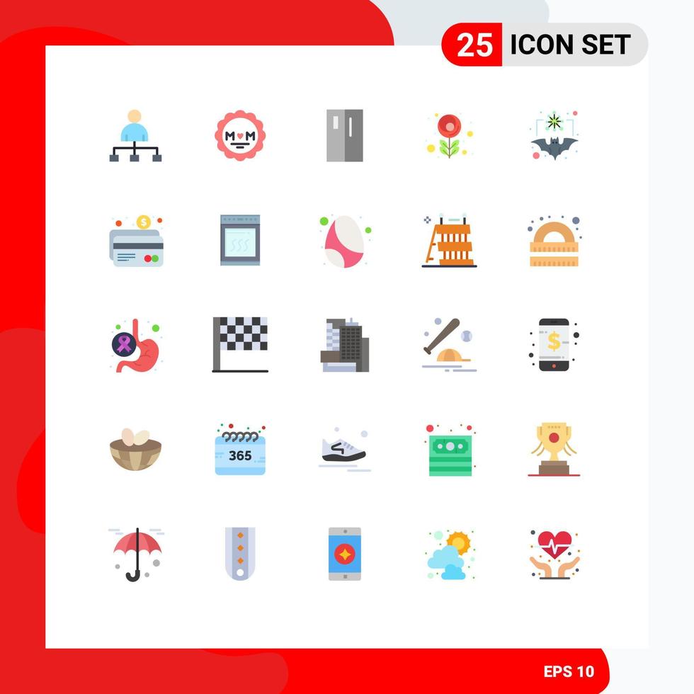 Group of 25 Modern Flat Colors Set for carrier tulip appliances macro side Editable Vector Design Elements