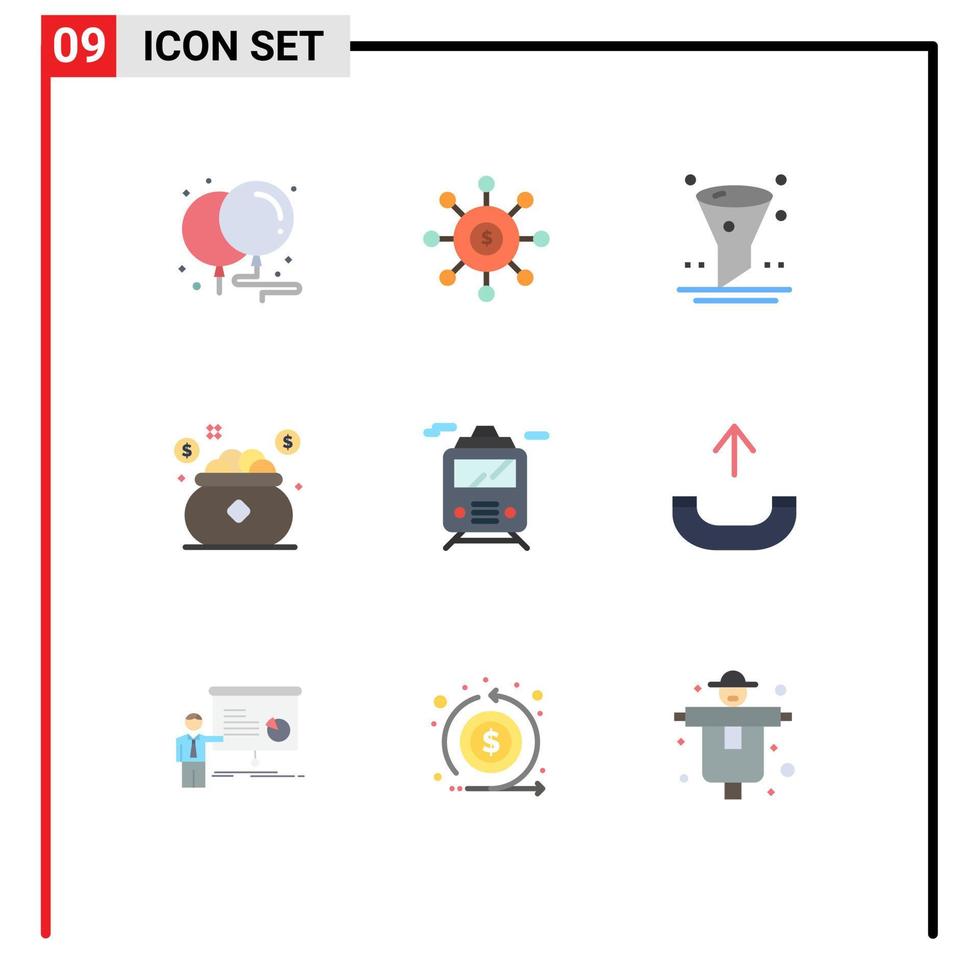 Stock Vector Icon Pack of 9 Line Signs and Symbols for saving money financial investment ui Editable Vector Design Elements