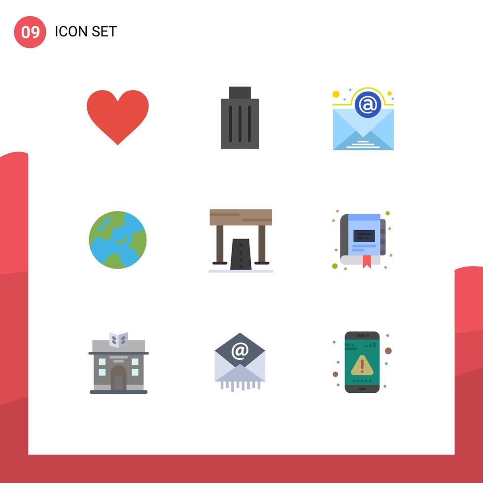 9 Creative Icons Modern Signs and Symbols of athletics worldwide garbage globe subscription Editable Vector Design Elements
