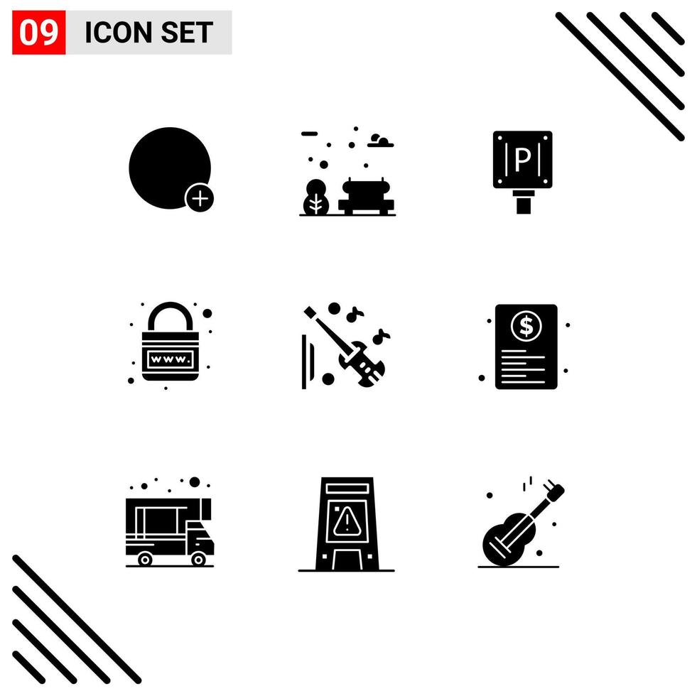 Stock Vector Icon Pack of 9 Line Signs and Symbols for equipment web board planet internet Editable Vector Design Elements