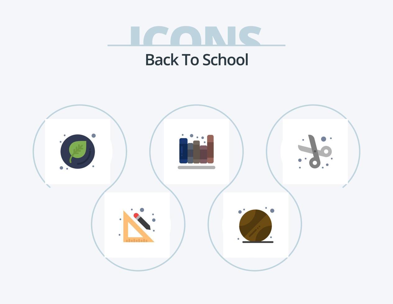 volver a la escuela flat icon pack 5 diseño de iconos. cortar con tijeras. cortar. hoja. De vuelta a la escuela. educación vector