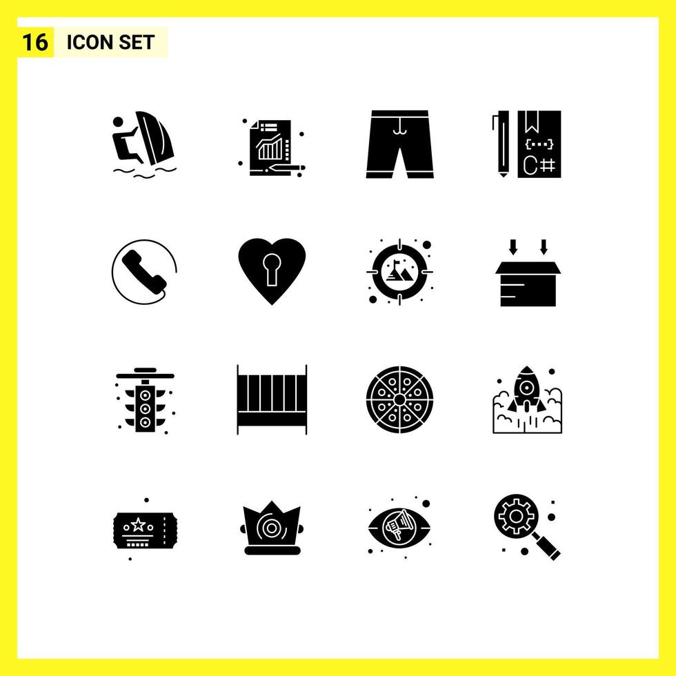 16 Creative Icons Modern Signs and Symbols of develop code chart c dress Editable Vector Design Elements