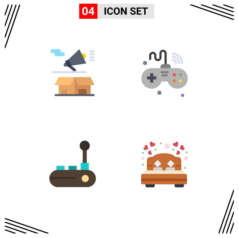 Stock Vector Icon Pack of 4 Line Signs and Symbols for marketing wifi box internet joy pad Editable Vector Design Elements