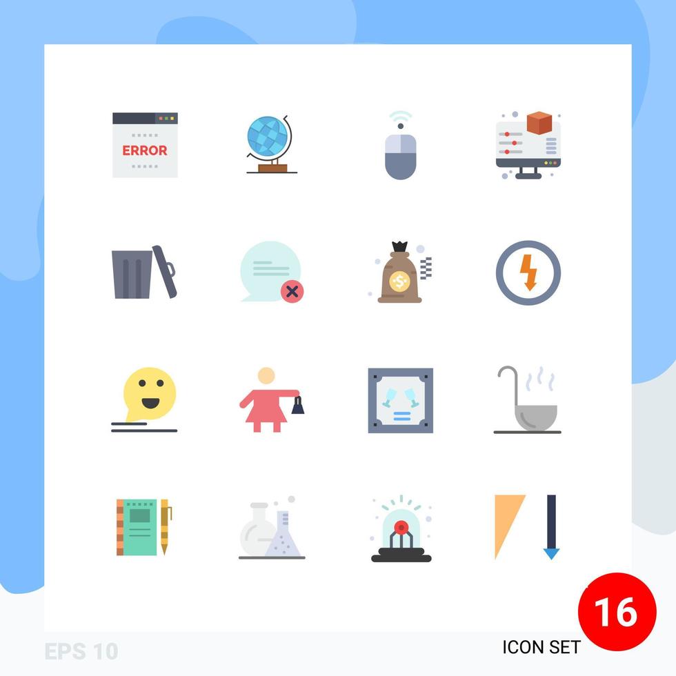 Group of 16 Modern Flat Colors Set for ecology preview web monitor wireless Editable Pack of Creative Vector Design Elements
