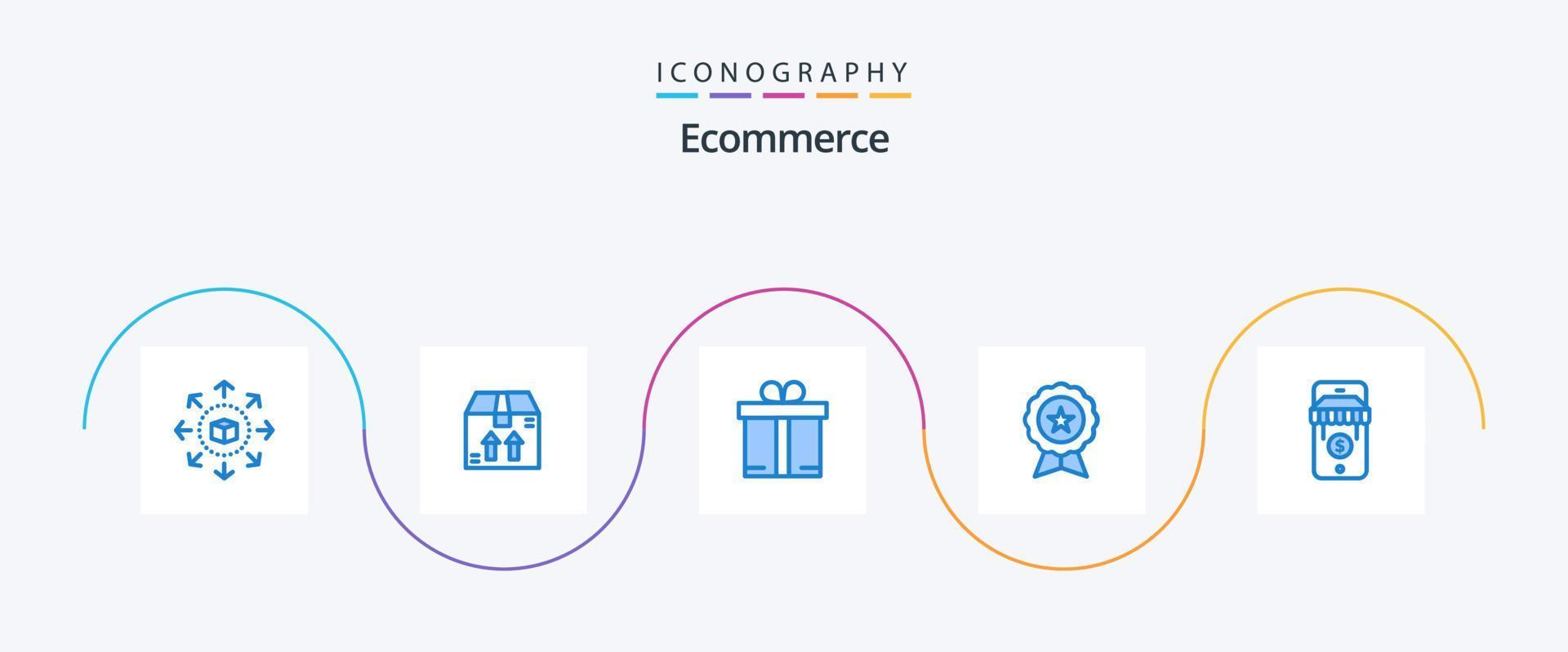 Ecommerce Blue 5 Icon Pack Including store. ecommerce. ecommerce. trusted. finance vector