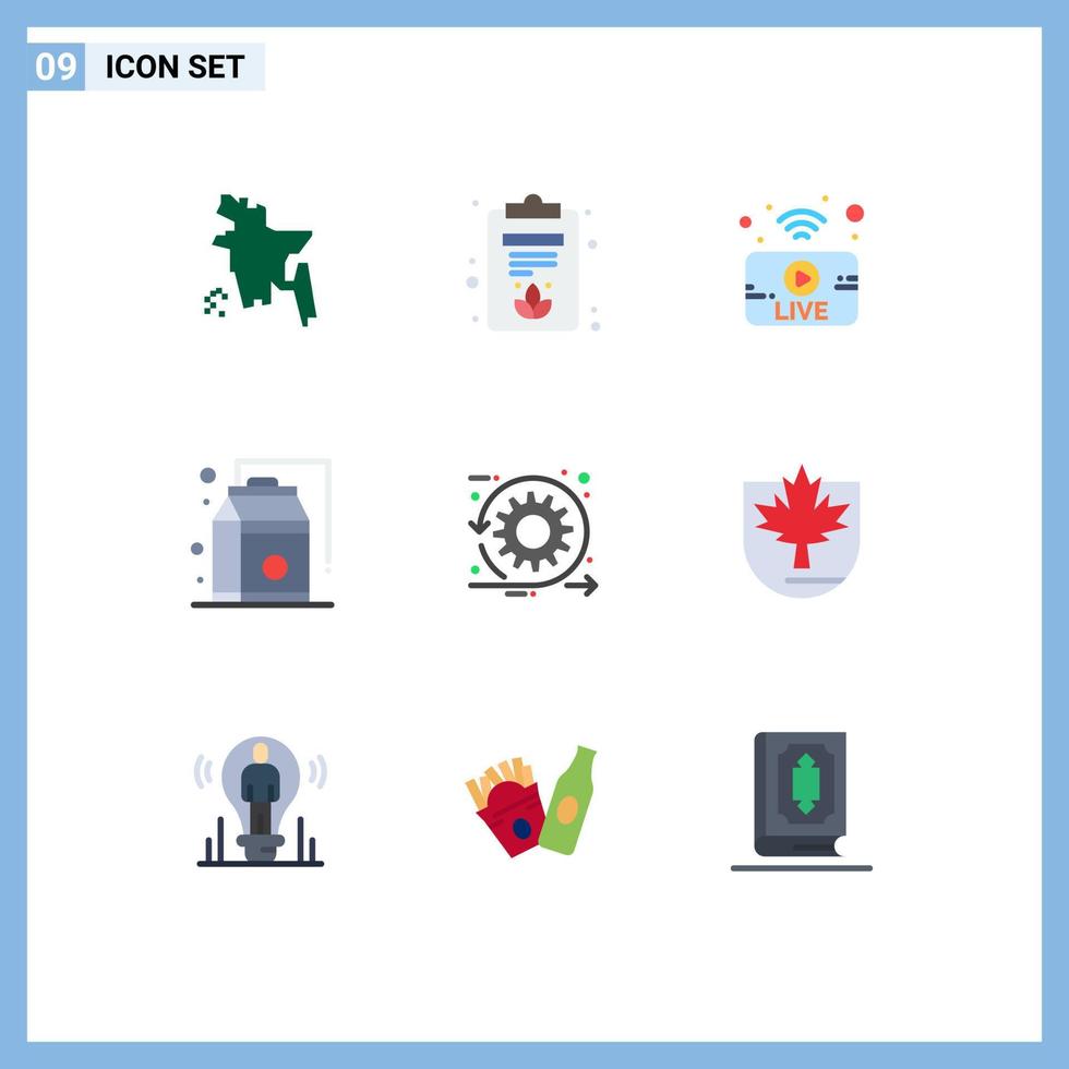 Modern Set of 9 Flat Colors and symbols such as sprint development live agile products Editable Vector Design Elements