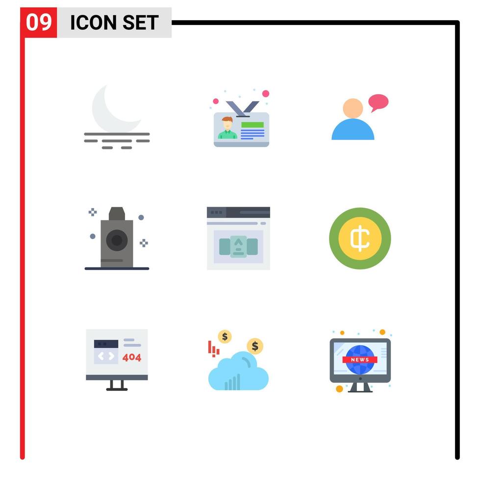 Universal Icon Symbols Group of 9 Modern Flat Colors of control business basic wash bath Editable Vector Design Elements